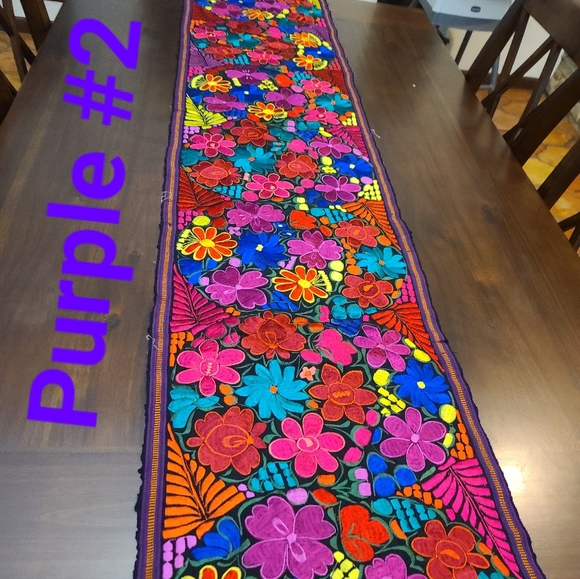 Mexican Embroidered Table Runner 8ft - Picture 1 of 3